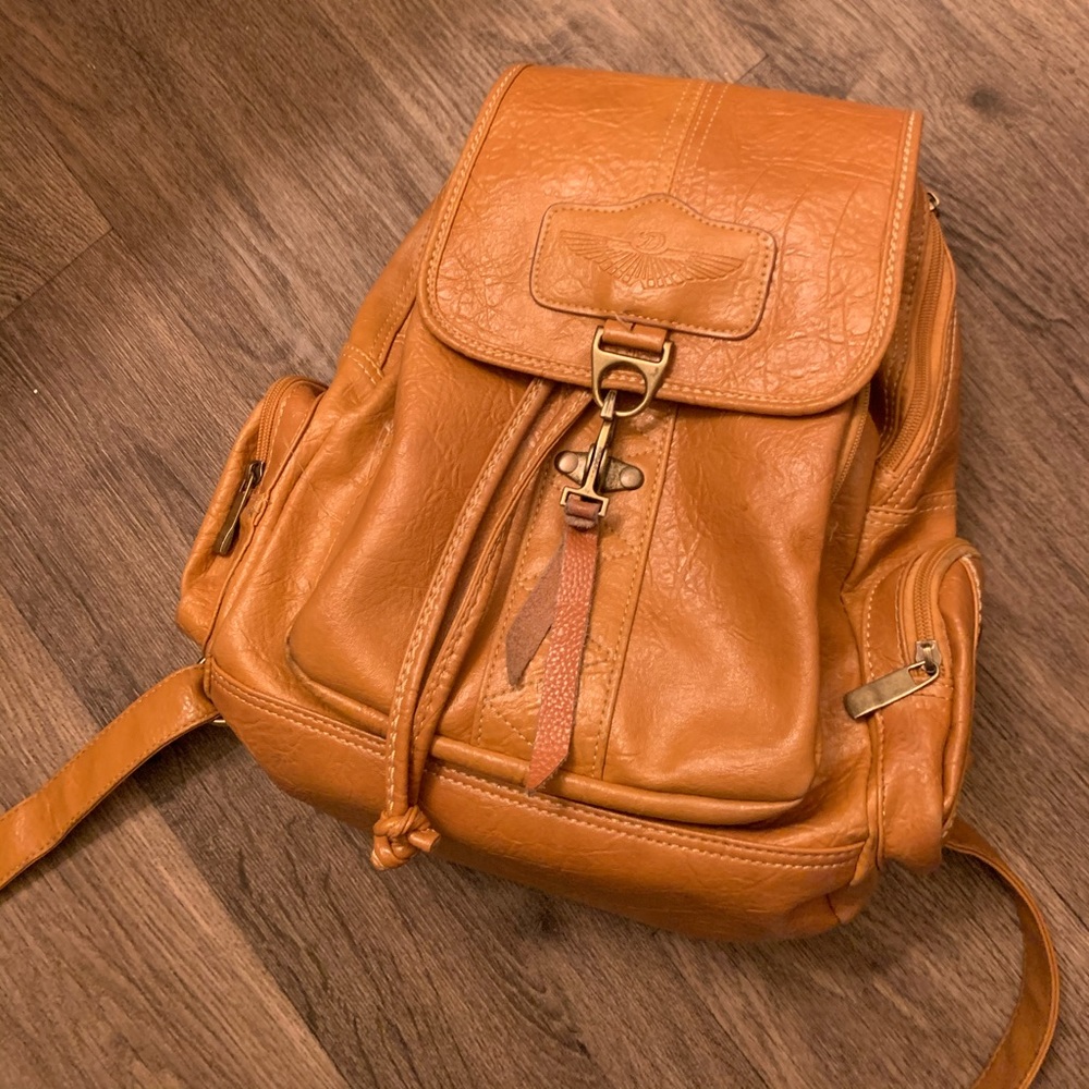 Vegan leather backpack